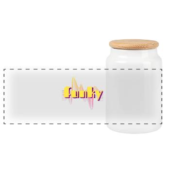 funky - Boîte à biscuits avec couvercle en bois - blanc - Devant