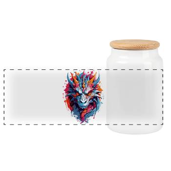 Cool Dragon - Boîte à biscuits avec couvercle en bois - blanc - Devant