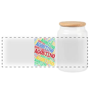 Idée cadeau Agostino t-shirt t-shirt nuage de mots - Boîte à biscuits avec couvercle en bois - blanc - Devant