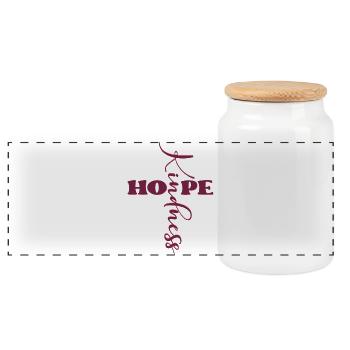 CROIX SYMBOLE CHRÉTIENNE - Boîte à biscuits avec couvercle en bois - blanc - Devant
