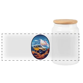 Véhicule tout-terrain 4x4 - Boîte à biscuits avec couvercle en bois - blanc - Devant