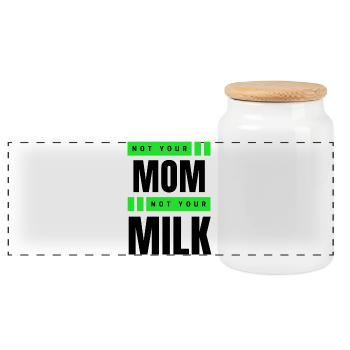 Not Your Mum Not Your Milk - Panorama Keksdose mit Holzdeckel - Weiß - Vorne