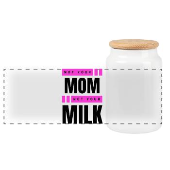 Not Your Mum Not Your Milk - Panorama Keksdose mit Holzdeckel - Weiß - Vorne