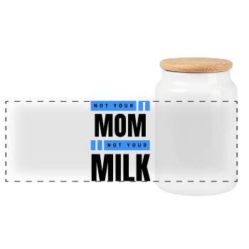 Not Your Mum Not Your Milk - Panorama Keksdose mit Holzdeckel - Weiß - Vorne