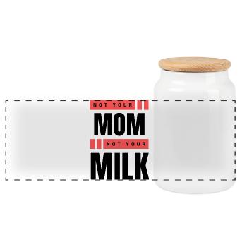 Not Your Mum Not Your Milk - Panorama Keksdose mit Holzdeckel - Weiß - Vorne
