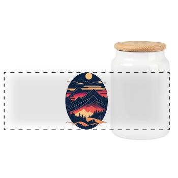 Adventure is calling - Panoramic Cookie Jar with Wooden Lid - white - Front