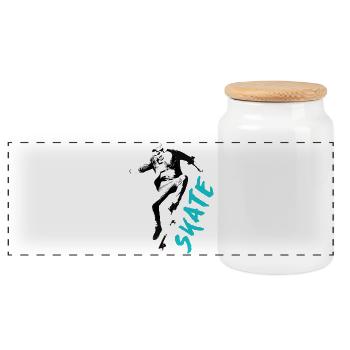 SKATE TSHIRT 2024 - Panoramic Cookie Jar with Wooden Lid - white - Front