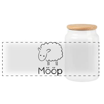 Moutons Mööp - Boîte à biscuits avec couvercle en bois - blanc - Devant