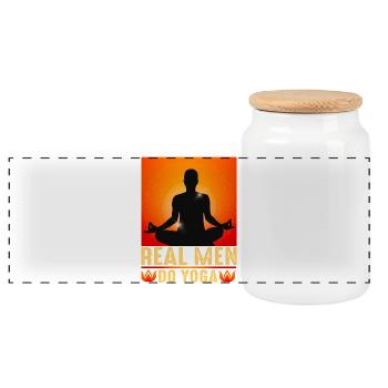 yoga, zen, zen attitude - Boîte à biscuits avec couvercle en bois - blanc - Devant