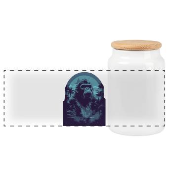 Gorrile bleue - Boîte à biscuits avec couvercle en bois - blanc - Devant