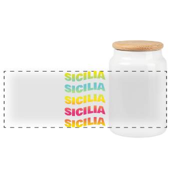 T-Shirt Sicilia onda T-Shirt Geschenkidee - Panorama Keksdose mit Holzdeckel - Weiß - Vorne