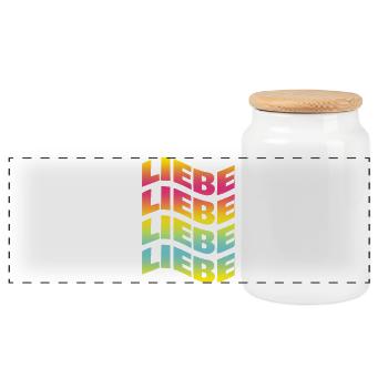 Liebe love love amour t-shirt t-shirt - Boîte à biscuits avec couvercle en bois - blanc - Devant