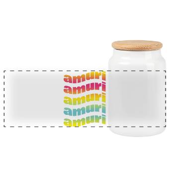 t-shirt Sicile amuri t-shirt idée cadeau amour - Boîte à biscuits avec couvercle en bois - blanc - Devant