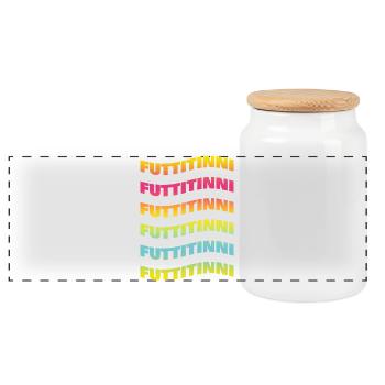 t-shirt futtitinni t-shirt Sicily Sicilian - Panoramic Cookie Jar with Wooden Lid - white - Front