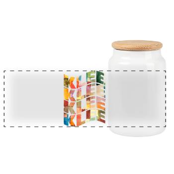 Paul Klee T-Shirt mit Text-Welleneffekt - Panorama Keksdose mit Holzdeckel - Weiß - Vorne