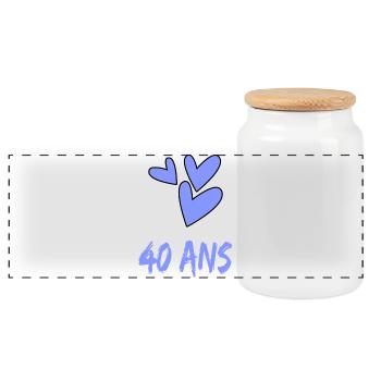 40. 40 YEARS. 40th ANNIVERSARY. 40TH ANNIVERSARY. - Panoramic Cookie Jar with Wooden Lid - white - Front