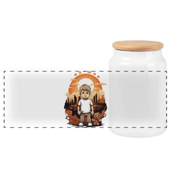 No war ! - Panoramic Cookie Jar with Wooden Lid - white - Front