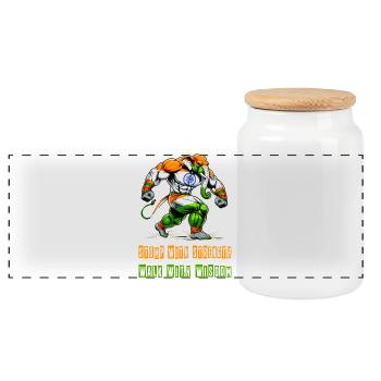 Inde Eléphant Couleurs nationales Design - Boîte à biscuits avec couvercle en bois - blanc - Devant