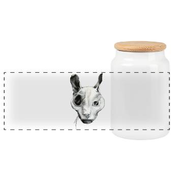 LE CHAT FANTÔME - Boîte à biscuits avec couvercle en bois - blanc - Devant