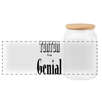 Tonton Trop Génial Oncle - Boîte à biscuits avec couvercle en bois - blanc - Devant