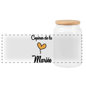 FUTURE MARIEE. EVJF. MARIEE. TEAM. TEAM MARIEE - Boîte à biscuits avec couvercle en bois - blanc - Devant