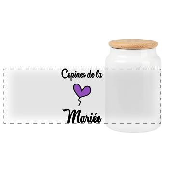 COPINES DE LA MARIEE - Boîte à biscuits avec couvercle en bois - blanc - Devant