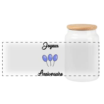 JOYEUX ANNIVERSAIRE - Boîte à biscuits avec couvercle en bois - blanc - Devant