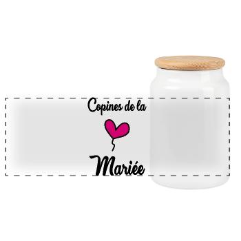 BRIDE'S GIRLFRIENDS - Panoramic Cookie Jar with Wooden Lid - white - Front