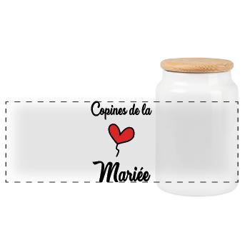 COPINES DE LA MARIEE - Boîte à biscuits avec couvercle en bois - blanc - Devant