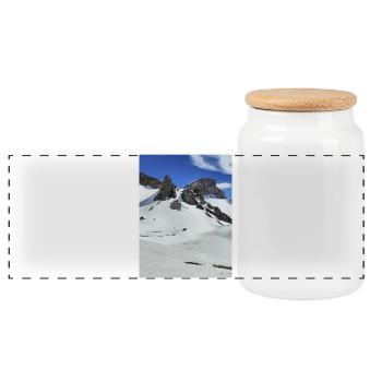 Lac Lauzon en hiver - Boîte à biscuits avec couvercle en bois - blanc - Devant