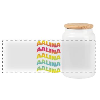Aalina t-shirt effet vague idée cadeau t-shirt - Boîte à biscuits avec couvercle en bois - blanc - Devant