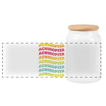 t-shirt Achiropita effet vague t-shirt cadeau - Boîte à biscuits avec couvercle en bois - blanc - Devant