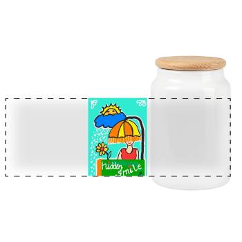 EC Femme I Dictons positifs I Fête des mères I Vacances - Boîte à biscuits avec couvercle en bois - blanc - Devant