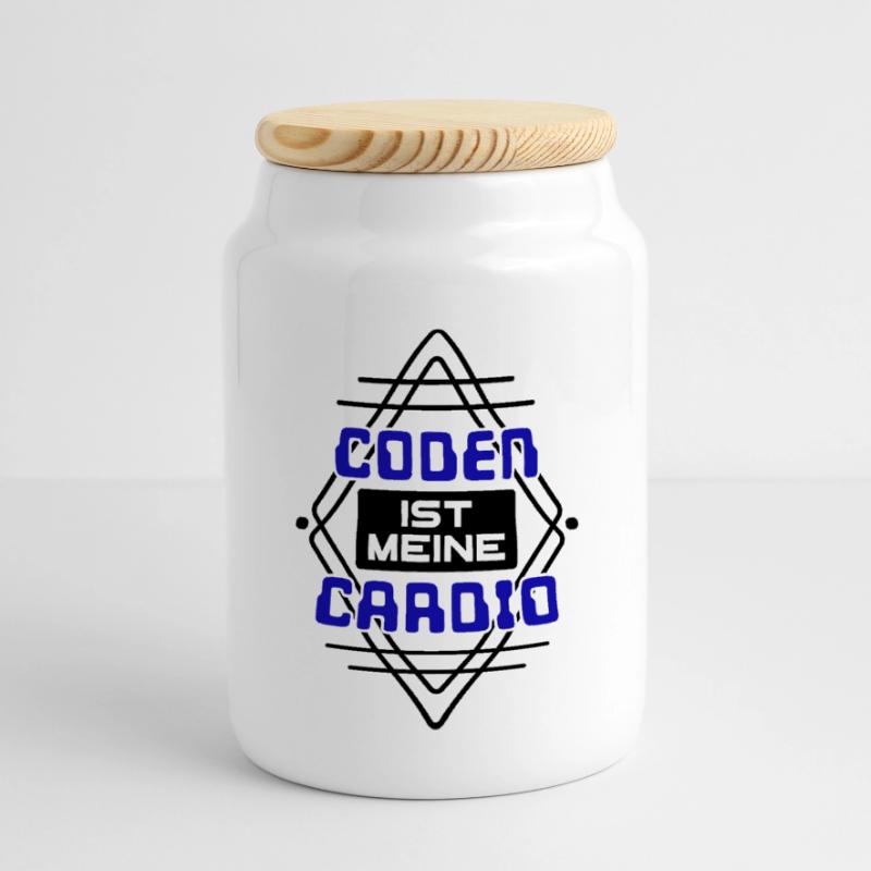 Softwareentwickler Developer Cooler Spruch Coden Panorama Keksdose mit Holzdeckel