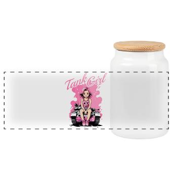 Tank Girl - Panoramic Cookie Jar with Wooden Lid - white - Front