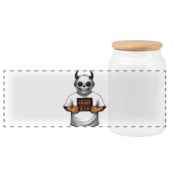 Monstres fous - Boîte à biscuits avec couvercle en bois - blanc - Devant