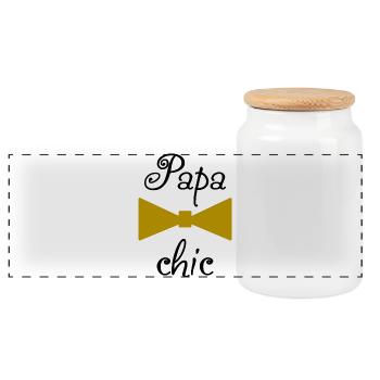 HAPPY FATHER'S DAY. DAD. FATHER's DAY - Panoramic Cookie Jar with Wooden Lid - white - Front