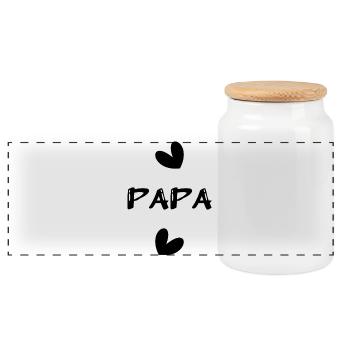 HAPPY FATHER'S DAY. DAD. FATHER's DAY - Panoramic Cookie Jar with Wooden Lid - white - Front