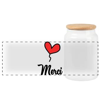 MISTRESS. MASTER. THANK YOU. THANK YOU MISTRESS - Panoramic Cookie Jar with Wooden Lid - white - Front