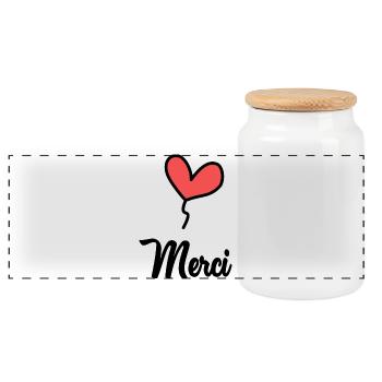 MAÎTRESSE. MAITRE. MERCI. MERCI MAÎTRESSE - Boîte à biscuits avec couvercle en bois - blanc - Devant