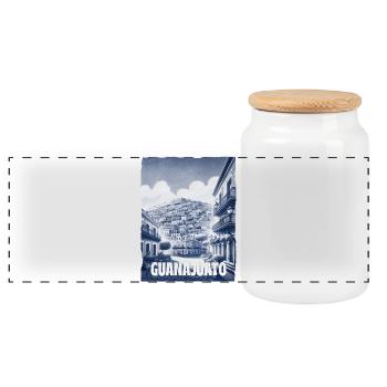 Design de Guanajuato au Mexique - Boîte à biscuits avec couvercle en bois - blanc - Devant