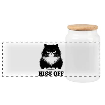 SIFFLEMENT SUR BLACK CAT DOODLE - Boîte à biscuits avec couvercle en bois - blanc - Devant