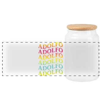 Adolfo wave effect t-shirt t-shirt gift idea - Panoramic Cookie Jar with Wooden Lid - white - Front