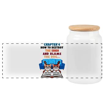 Clever cats - Panoramic Cookie Jar with Wooden Lid - white - Front