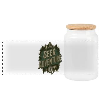 La montagne aventure - Boîte à biscuits avec couvercle en bois - blanc - Devant