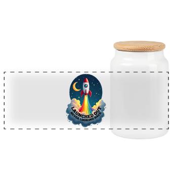 Launched Out - Never Looking Back, Gay Getting Out - Panorama Keksdose mit Holzdeckel - Weiß - Vorne
