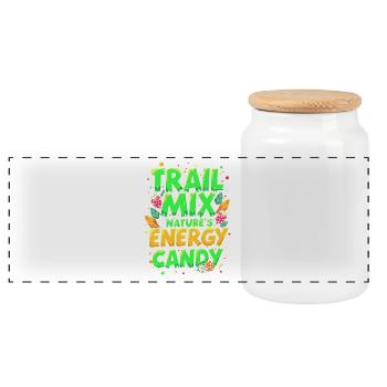 TRAIL MIX: NATURE’S ENERGY CANDY - Panoramic Cookie Jar with Wooden Lid - white - Front