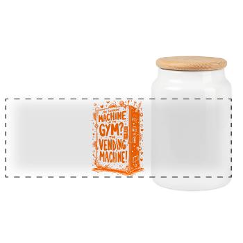 MA MACHINE PRÉFÉRÉE À LA SALLE DE SPORT : LE DISTRIBUTEUR AUTOMATIQUE - Boîte à biscuits avec couvercle en bois - blanc - Devant