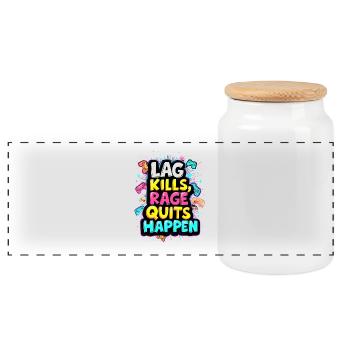 LE DÉCALAGE TUE, LA RAGE S’ARRÊTE, LE JEU - Boîte à biscuits avec couvercle en bois - blanc - Devant