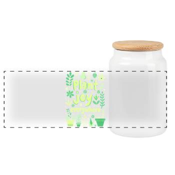PLANTEZ DE LA JOIE PARTOUT - Boîte à biscuits avec couvercle en bois - blanc - Devant